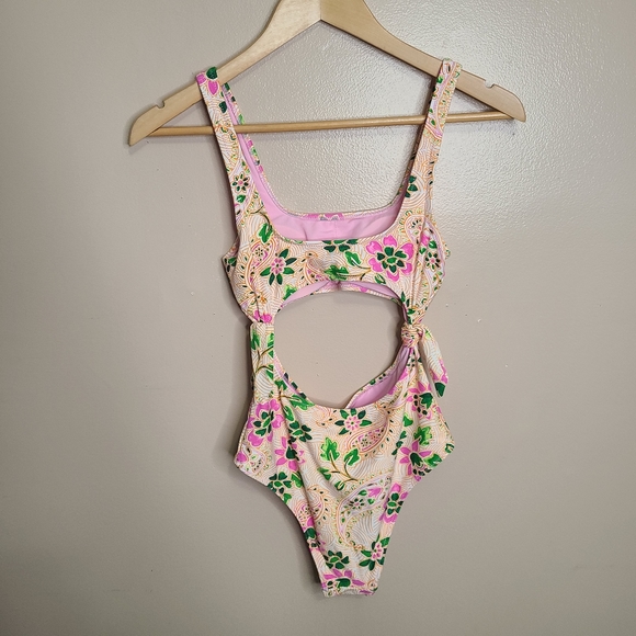 Aerie One Piece Cheeky Cutout Floral Swimsuit - Picture 7 of 9